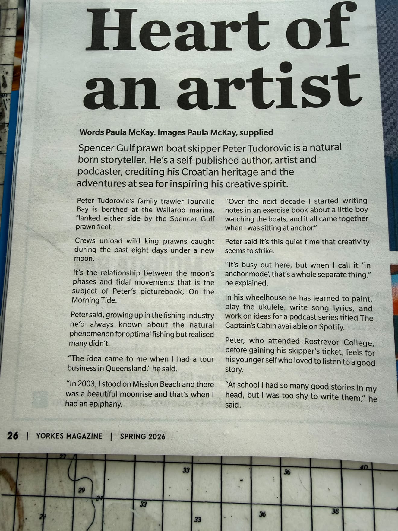 Heart of an artist, the Yorkes Magazine feature about Peter Tudorovic